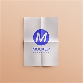 皱褶海报图片样机