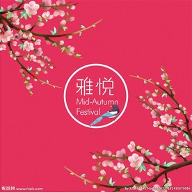 国潮 喜鹊 桃花 梅花 月饼盒