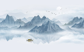 新中式水墨山水画