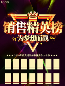 公司企业销售精英榜海报