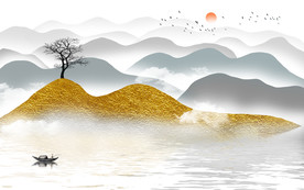 意境山水电视背景墙