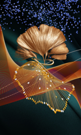 金色叶子抽象晶瓷装饰画