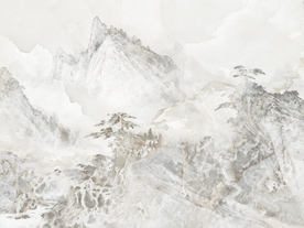 大理石意境山水背景装饰画