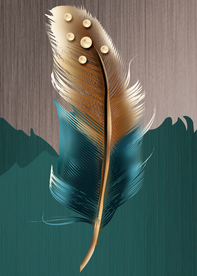 金色羽毛客厅装饰画