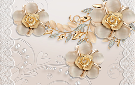 现代简约珠宝花欧式电视背景墙