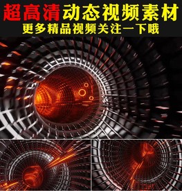 彩色霓虹灯管时空穿梭舞台视频