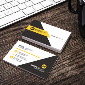 黑黄现代名片正反双面PSD模板