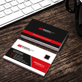 黑红科技名片正反双面PSD模板