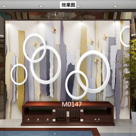 3D圆圈 立体 浮雕 轻奢