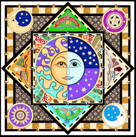 欧式日月星辰大牌方巾