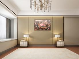 现代背景墙 卧室3D效果摄影墙