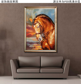 油画马装饰画