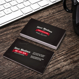 黑红简约名片PSD双面展开图