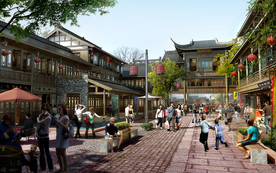 古镇老街商业街效果图