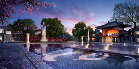 古代宫殿夜景效果图