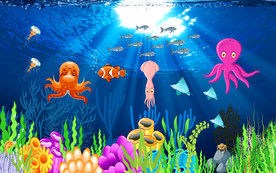 卡通儿童房背景墙