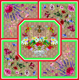 蜂蜜花朵方巾 大牌方巾