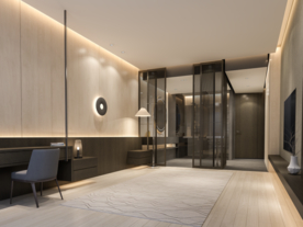 现代极简轻奢3D效果卧室背景墙