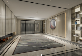 现代背景墙 客厅沙发空景摄影墙