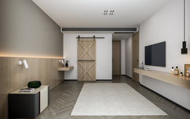 现代极简背景墙 卧室室内设计