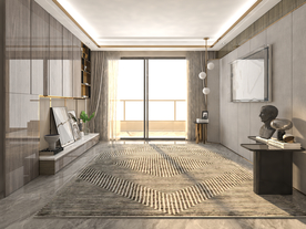 现代极简轻奢客厅背景墙空间设计