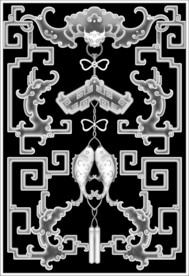 蝙蝠 双鱼灰度图