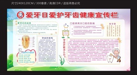爱牙日爱护牙齿健康教育宣传栏