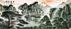 日出东方山水画