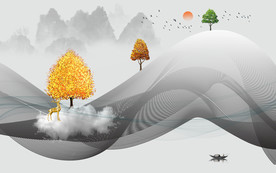 新中式电视背景墙