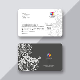 黑色创意花纹名片