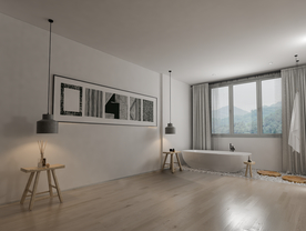 极简现代卧室靠床背景墙