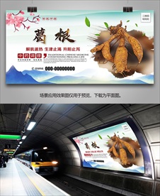 中药葛根灯箱海报展板展架挂画