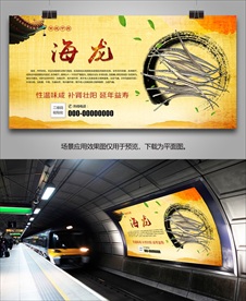 野生海龙海报灯箱展板展架挂画