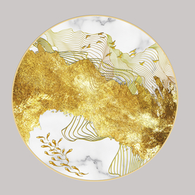 新中式抽象线条圆形装饰画