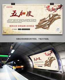 中药材五加皮海报灯箱展板展架