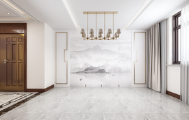 新中式背景墙客厅沙发背景摄影墙