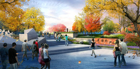 秋季公园景观效果图