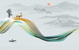 新中式电视背景墙