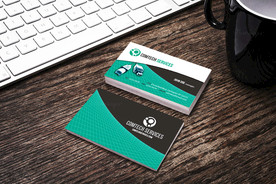 简约通用名片双面PSD展开图