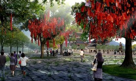 度假景点许愿树效果图