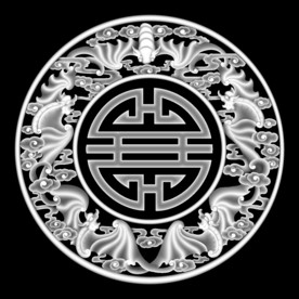 蝙蝠 五福灰度图