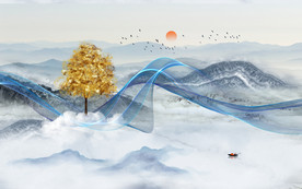 大理石山水背景