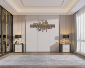 新中式卧室靠床背景墙