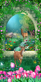 3D森林风景玄关背景墙