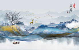 新中式电视背景墙