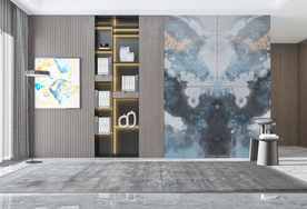 现代轻奢客厅沙发背景墙