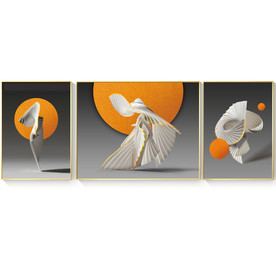 抽象折纸艺术橙创意几何装饰画