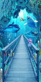海底世界海豚海龟鱼群玄关