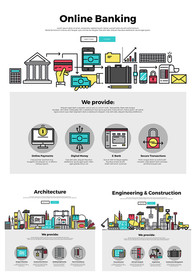 彩色线条科技插画