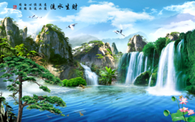 山水画水墨山水画 意境山水